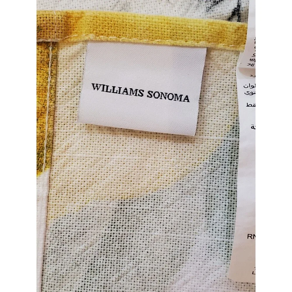 Williams Sonoma Meyer Lemon Citrus Bees Cotton Kitchen Tea Towels Set of 2